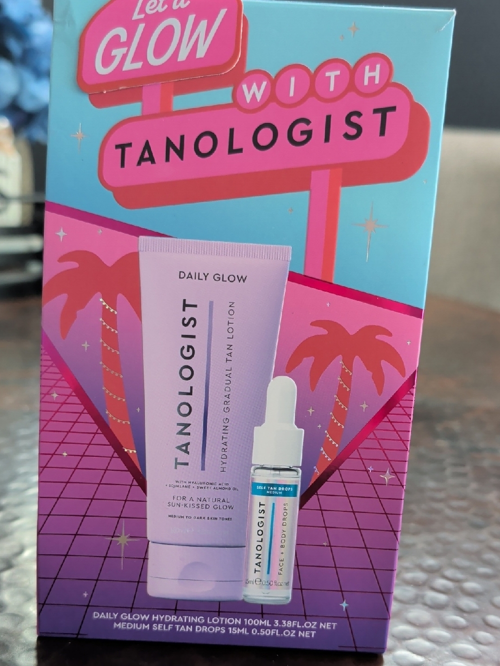 Tanologist Daily Glow Hydrating Lotion + Self Tan Drops - Pink & Aqua Packaging